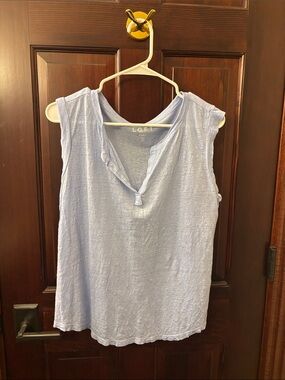 LOFT Pale Blue V-Neck Sleeveless Women's Top
